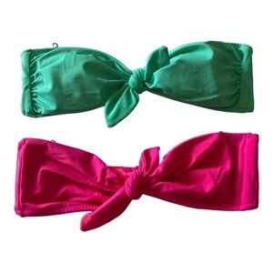 VICTORIA’S SECRET-TWO BANDAEU SWIM SUIT TOPS-SIZE SMALL